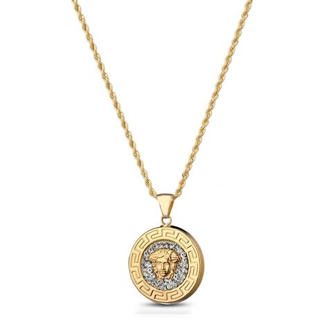 ciondolo versace oro|Collana con logo Oro .